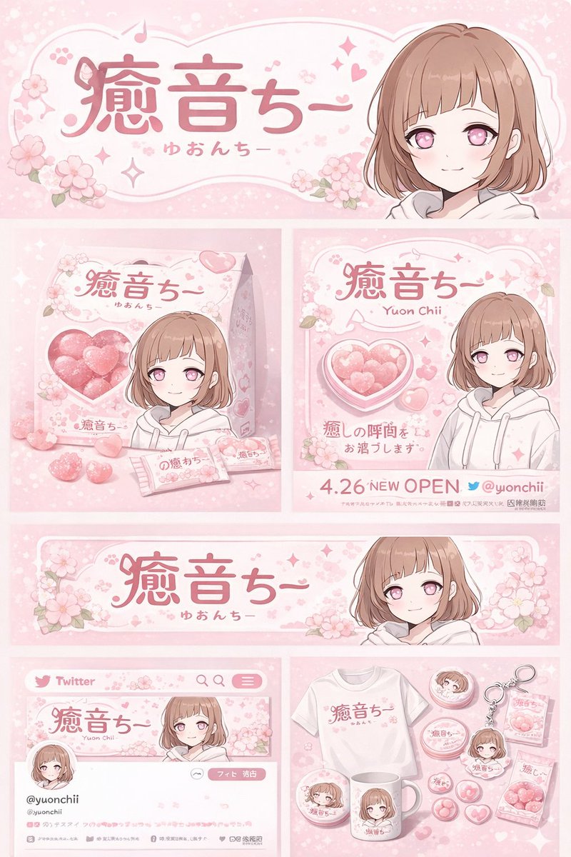 Anime Character Brand Identity & Merch Board — GPT Image 2 example by @chi_vc_