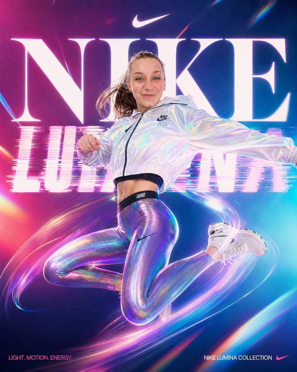 Neon Nike Lumina Ad Poster — GPT Image 2 example by @AlwaveNazca
