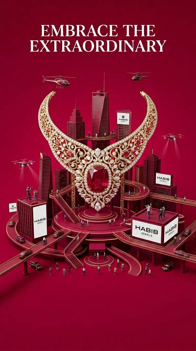 Miniature City Diamond Necklace Ad — GPT Image 2 example by @ChillaiKalan__