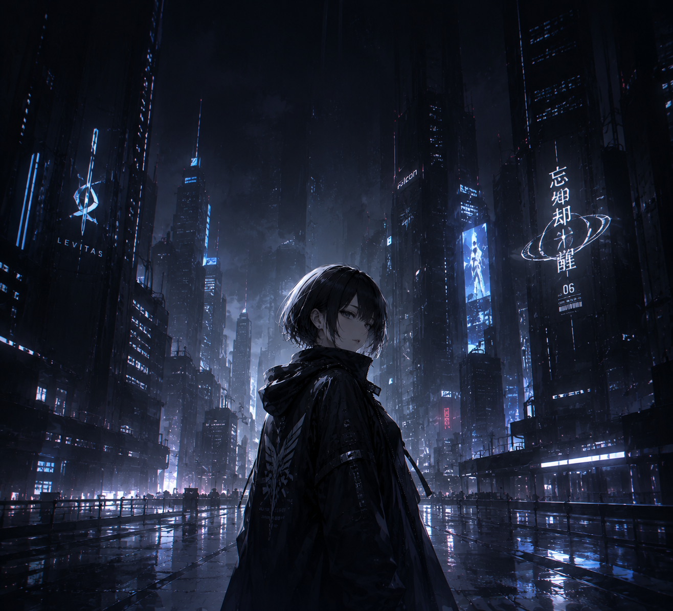Anime wallpaper for foldable phone — dark cool style — GPT Image 2 example by @THX-night