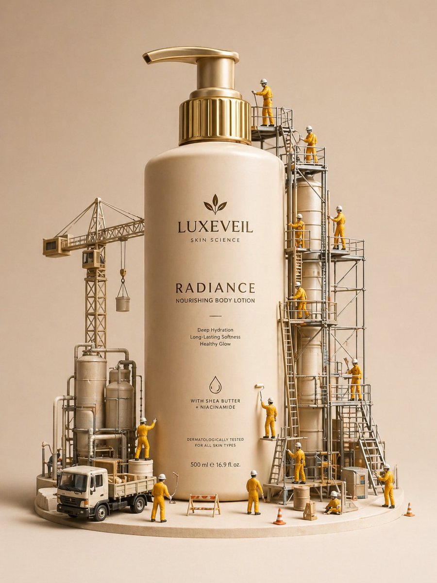 E-commerce Main Image - Miniature Diorama Skincare Advertisement — GPT Image 2 example by @Strength04_X