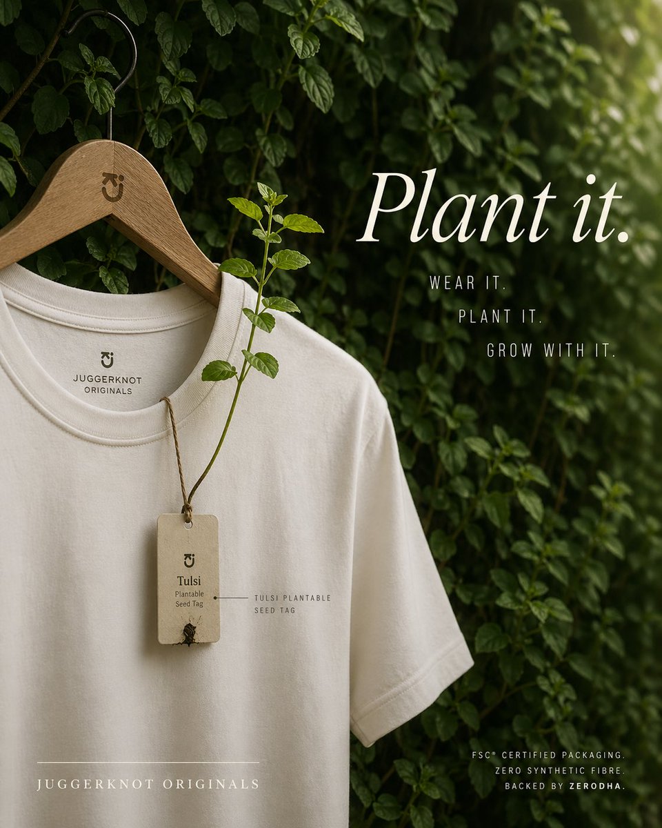 E-commerce Main Image - Sustainable T-Shirt Plantable Tag Ad — GPT Image 2 example by @Diplomeme