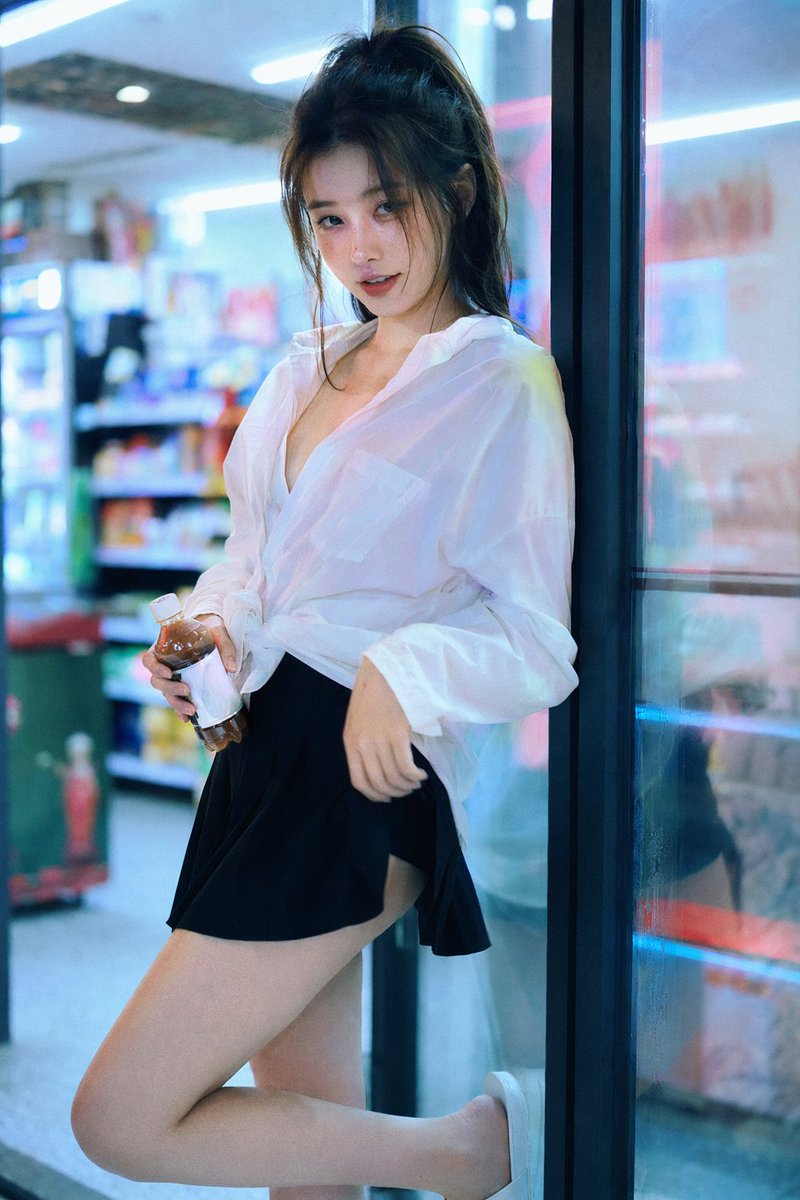Convenience Store Neon Portrait — GPT Image 2 example by @BubbleBrain