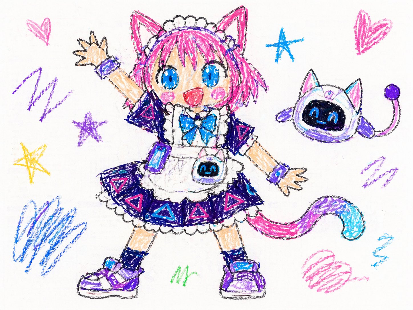 Toddler Crayon Scribble Art Style Portrait — GPT Image 2 example by @akakageAI