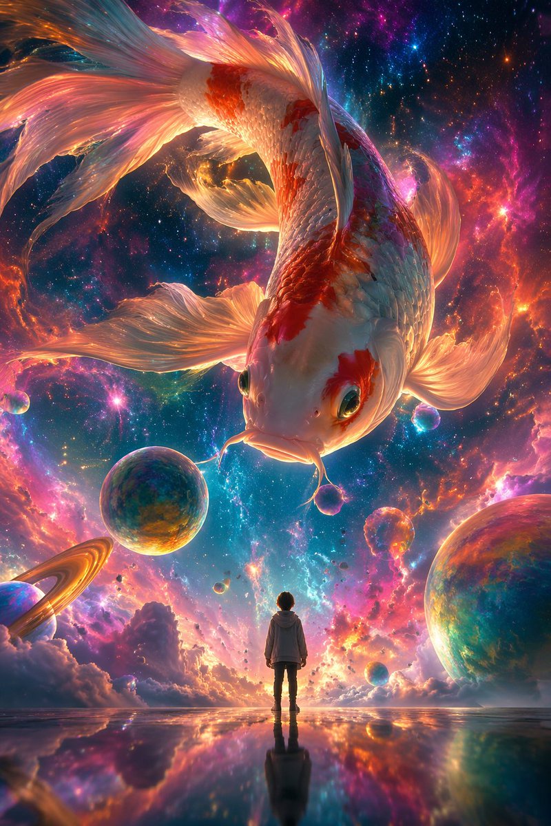 Surreal Koi Nebula Illustration — GPT Image 2 example by @liyue_ai