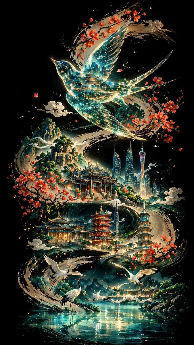 Ink-Curve Guangzhou Aesthetics Poster — GPT Image 2 example by @liyue_ai