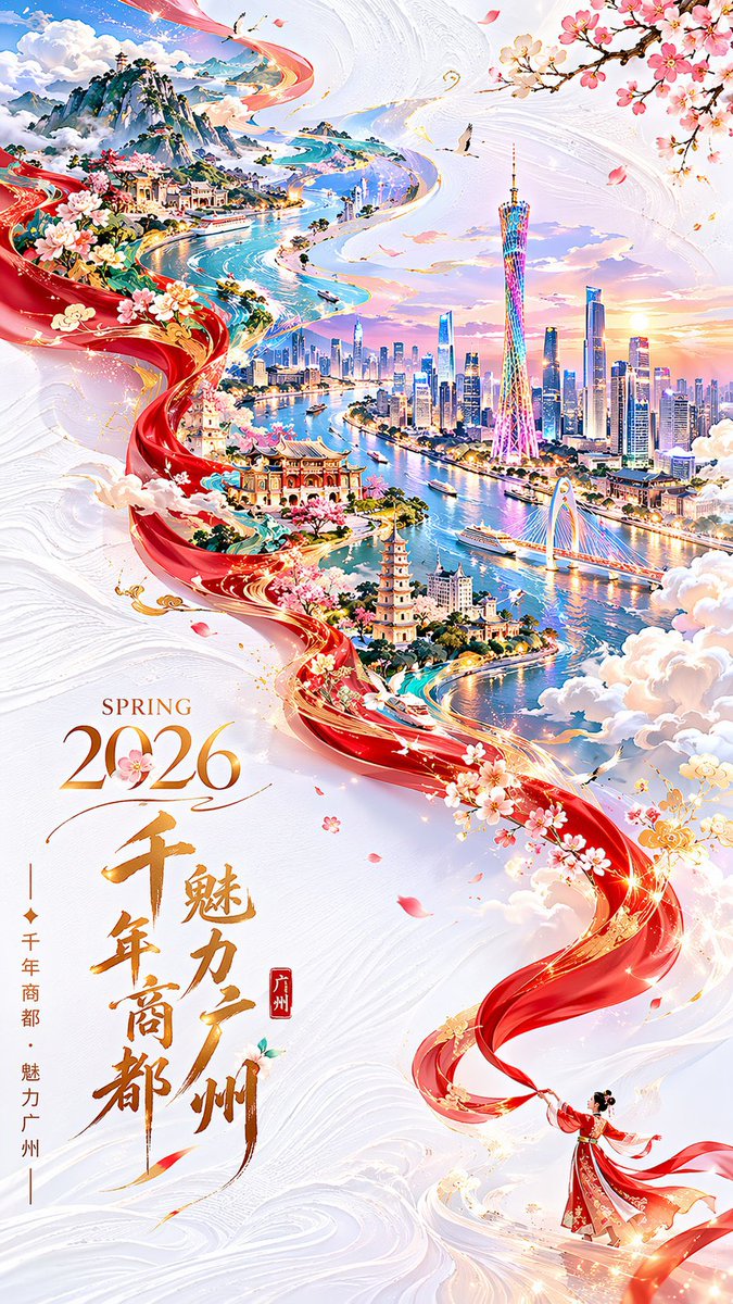 Spring Guangzhou City Poster — GPT Image 2 example by @alanlovelq