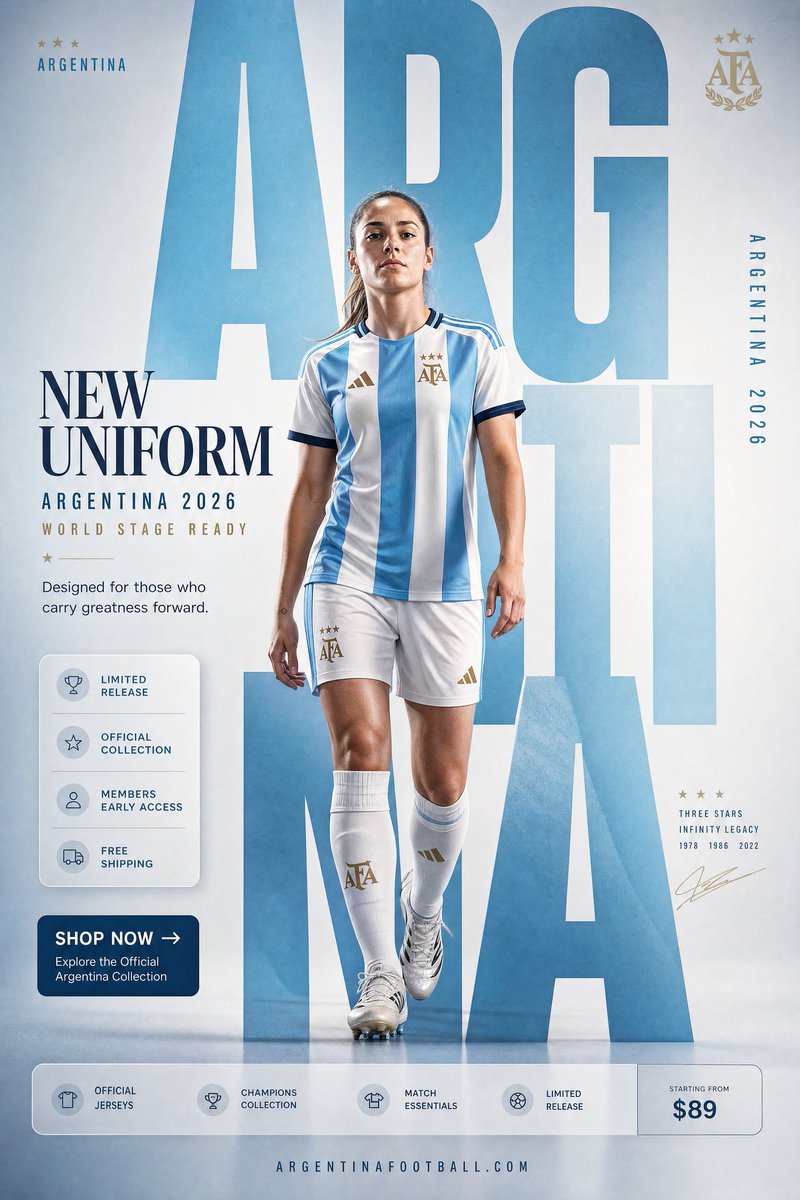 Argentina Football Uniform Promo — GPT Image 2 prompt