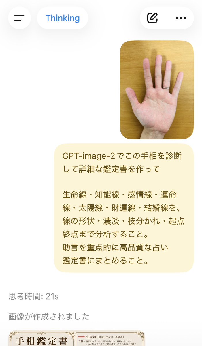 Palm Reading Diagnosis Report — GPT Image 2 example by @agi_aibusi