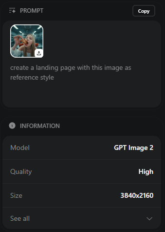 Create a landing page using this image as a reference for style and color gra... — GPT Image 2 example by @D_studioproject