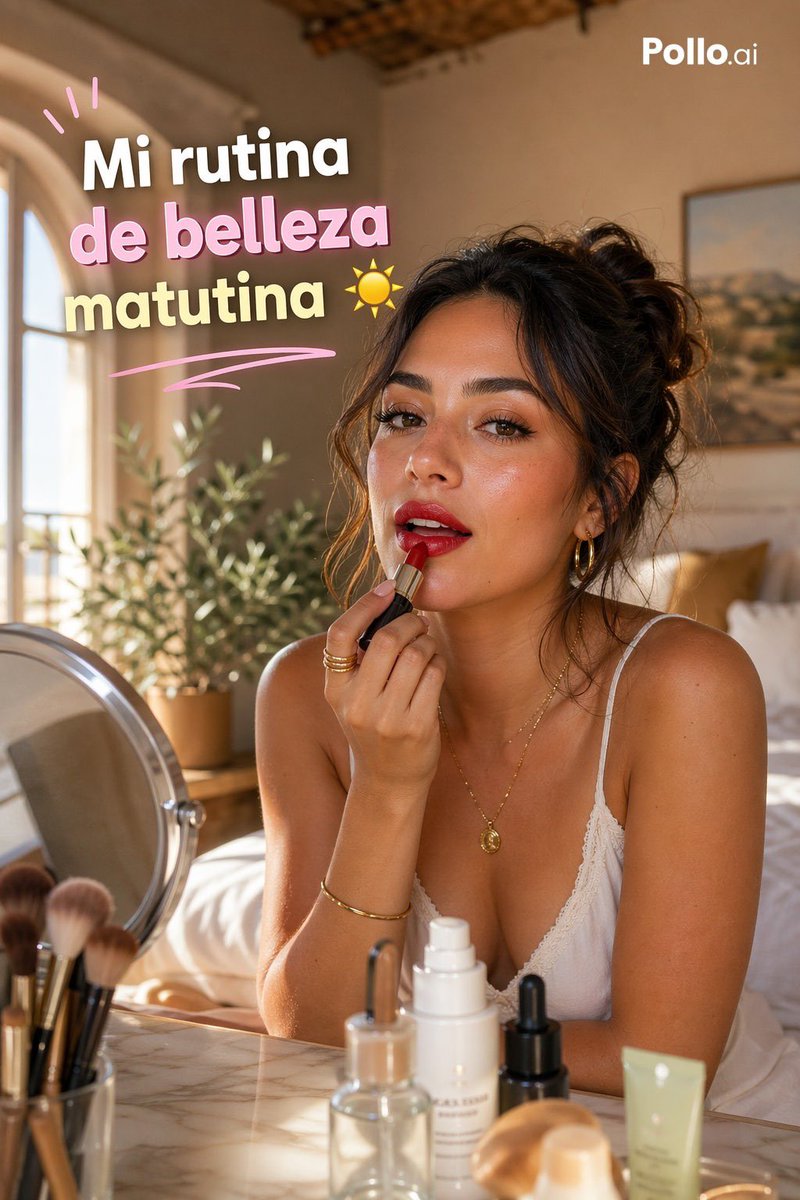 Spanish GRWM Morning Beauty Thumbnail — GPT Image 2 example by @S0N_IA_