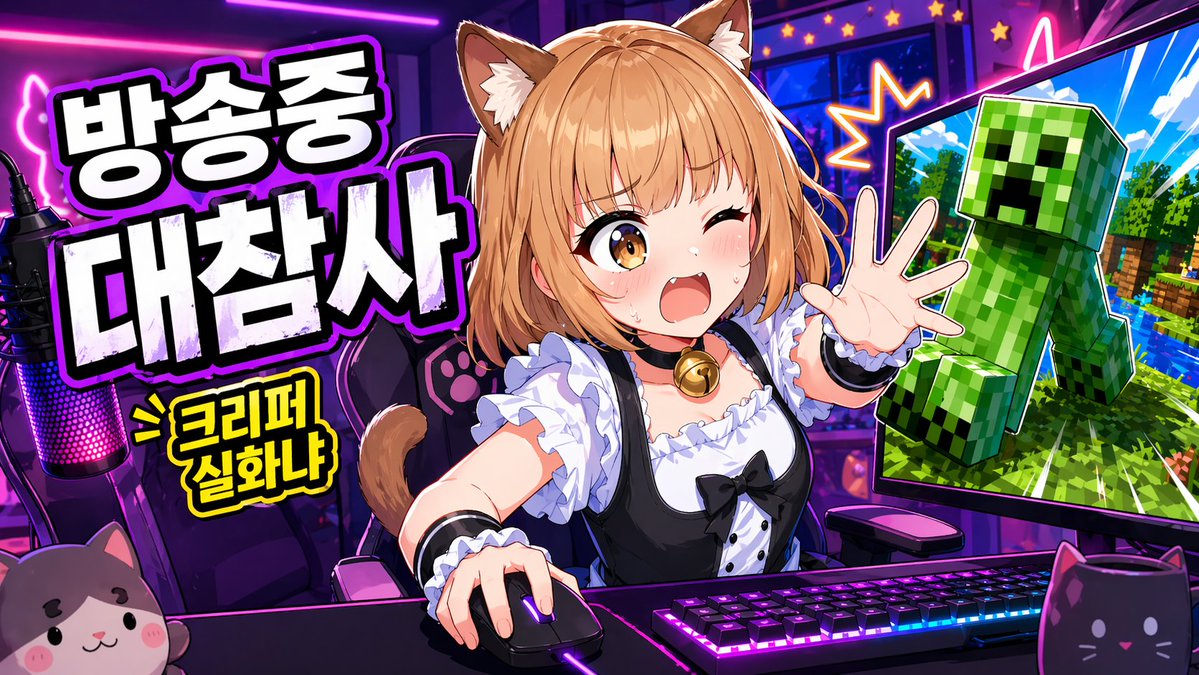 Anime VTuber Minecraft Stream Thumbnail — GPT Image 2 example by @rerxmsz06