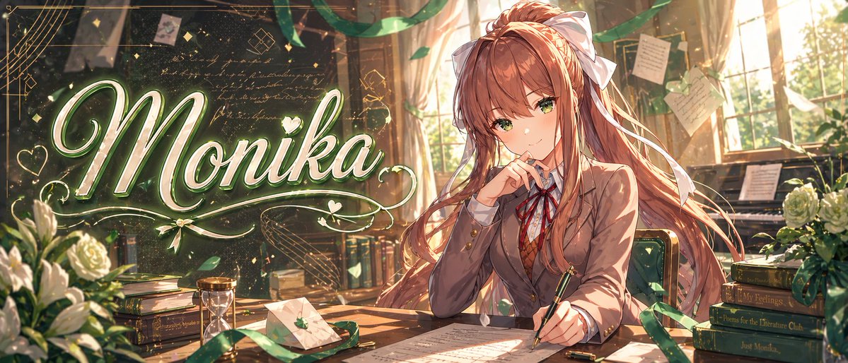 Monika Anime Banner Illustration — GPT Image 2 example by @mirochill