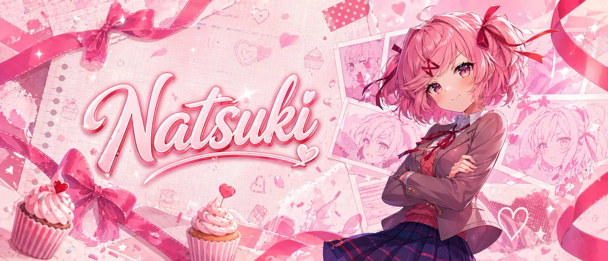 Pink Anime Natsuki Banner — GPT Image 2 example by @mirochill